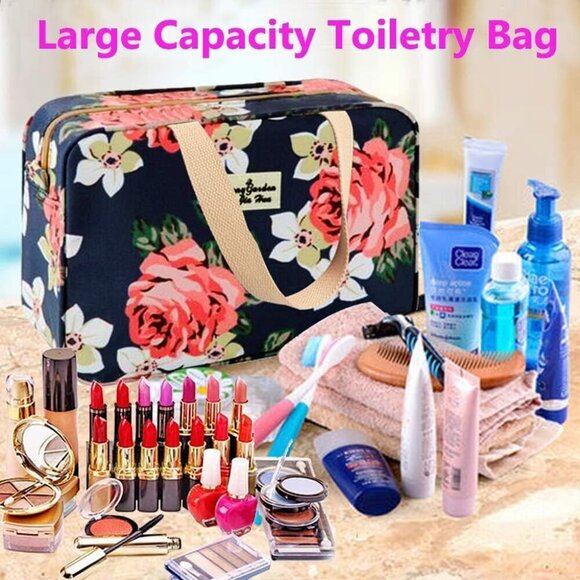 Large Makeup Bag Toiletry Bag for Women Make Up Bag Cosmetic Bag Toiletries Bag - Picture 5 of 5